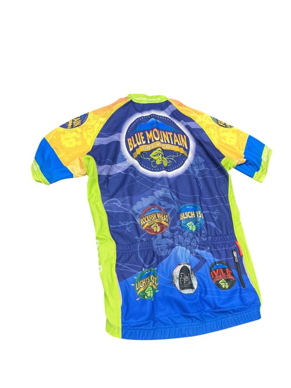 Jakroo mens blue mountain bicycle blue yellow jersey sz S SKU10-592